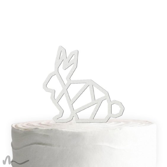 Cake Topper Hase Geometrie Satiniert