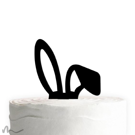 Cake Topper Hasenohren Schwarz