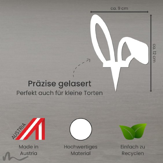 Cake Topper Hasenohren Weiss