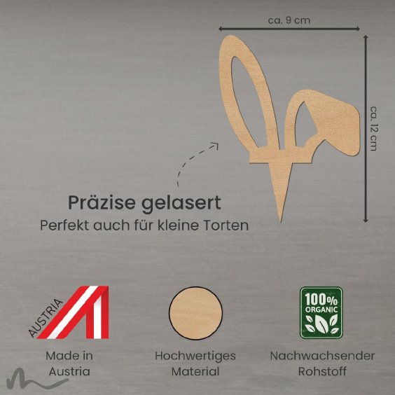 Cake Topper Hasenohren Holz