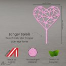 Cake Topper Herz Geometrie Pink Glitzer