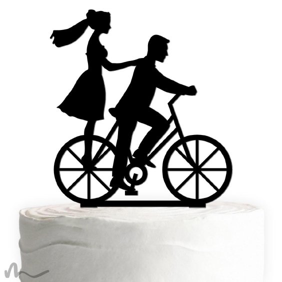 Cake Topper Fahrrad Schwarz