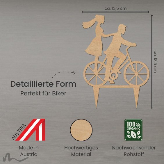Cake Topper Fahrrad Holz