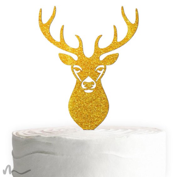 Cake Topper Hirsch Gold Glitzer