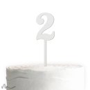 Cake Topper Zahl Satiniert