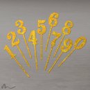 Cake Topper Zahl Gold Glitzer