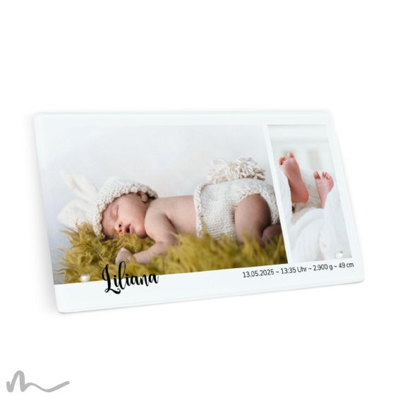 Foto auf Glas Klares Design 27.5 x 14.5 cm