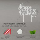 Cake Topper Happy Birthday Zahl personalisiert Satiniert