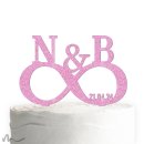 Cake Topper Unendlich personalisiert Pink Glitzer