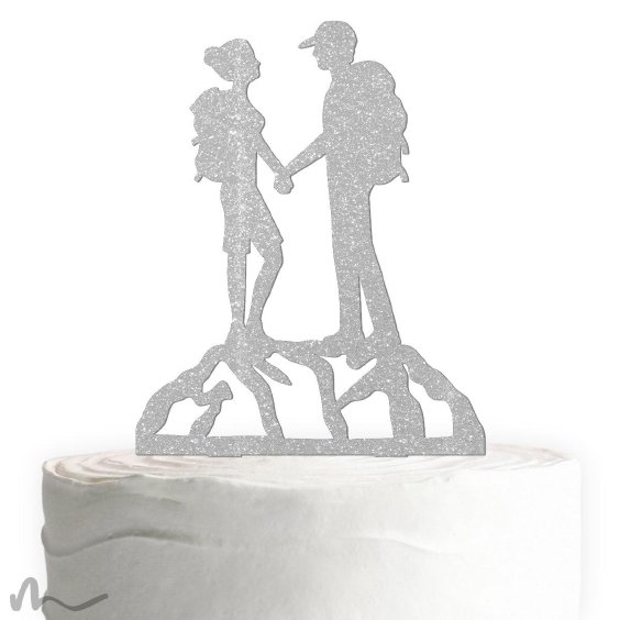 Cake Topper Bergleidenschaft Silber Glitzer