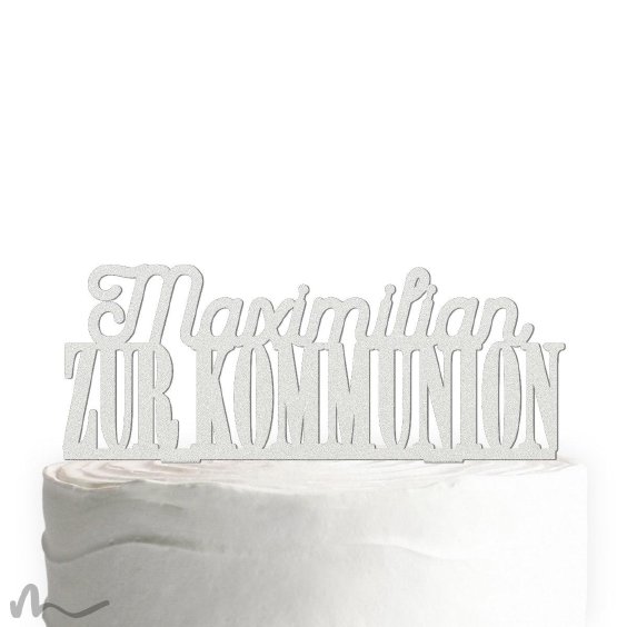 Cake Topper Zur Kommunion personalisiert Satiniert