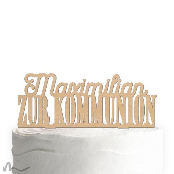 Cake Topper Zur Kommunion personalisiert Holz