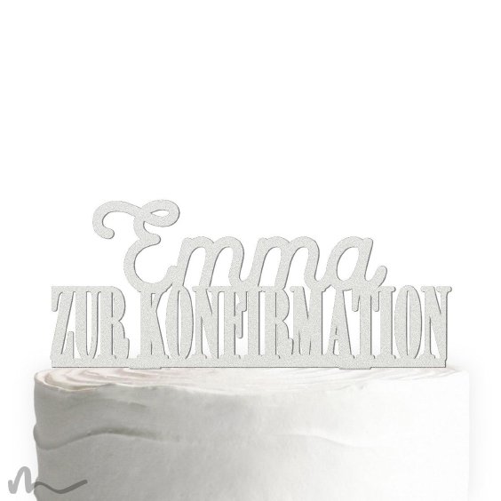 Cake Topper Zur Konfirmation personalisiert Satiniert