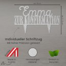 Cake Topper Zur Konfirmation personalisiert Silber Glitzer