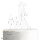 Cake Topper Brautpaar mit Kindern Weiss