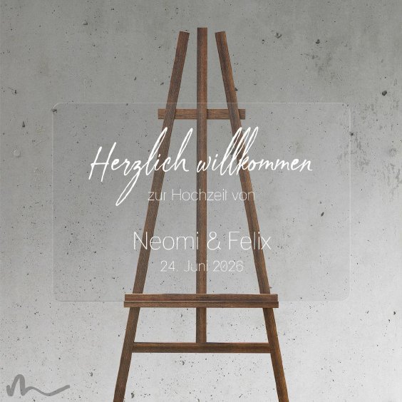 Willkommensschild Hochzeit Schlicht