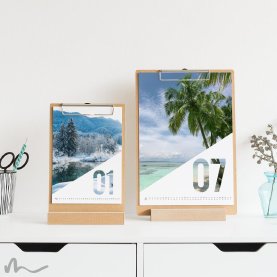 Klemmbrett Kalender mit Aufsteller Diagonale
