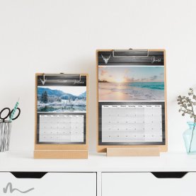 Klemmbrett Kalender mit Aufsteller Edler Hirsch