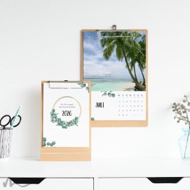 Klemmbrett Kalender mit Aufsteller Eukalyptus