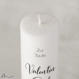 Taufkerze Holzelement Docht Schlicht Ø6 x 25 cm