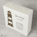 Hochzeitskerze Docht Holzapplikation Leuchtturm 20 x 20 cm