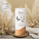 Trauerkerze Holzelement Docht Schmetterlinge Ø8 x 20 cm