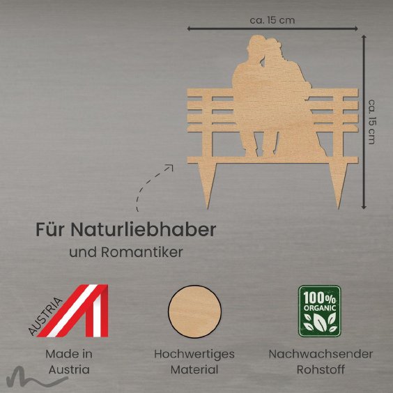Cake Topper Brautpaar Parkbank Holz