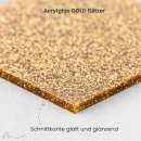 Cake Topper Vatertag Gold Glitzer