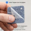 Cake Topper Unendlich personalisiert Blau Glitzer