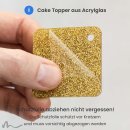 Cake Topper Zur Kommunion personalisiert Gold Glitzer