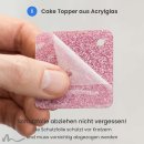 Cake Topper Zur Taufe personalisiert Pink Glitzer