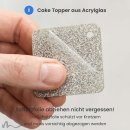 Cake Topper Zur Taufe personalisiert Silber Glitzer